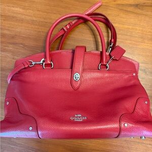 Coach Red Leather Satchel